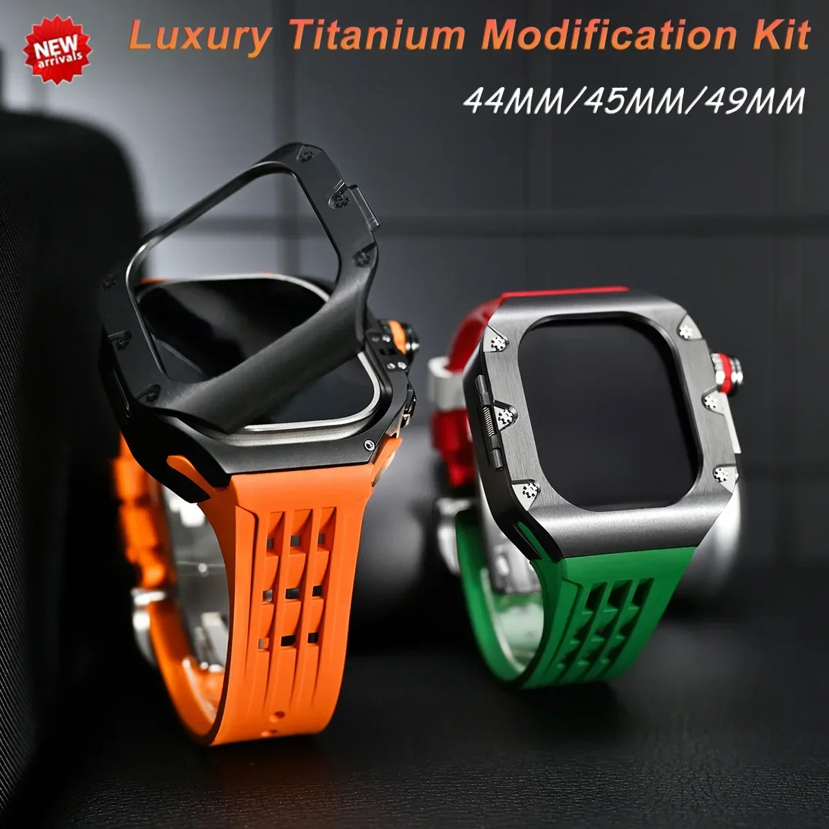 Luxury Titanium Modification Kit for Apple Watch Ultra 2 49MM 45MM 44MM Strap for Iwatch 10 9 8 7 6 5 4 SE DIY Quick-Release Kit