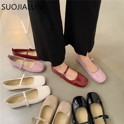 SUOJIALUN-Chaussures à essence Mary pour femmes, Souple, Décontracté, Extérieur, Robe, pio, Ballet, Rond, Parker, Peu profond, Slip On, frontières, Été, Nouveau, 2023