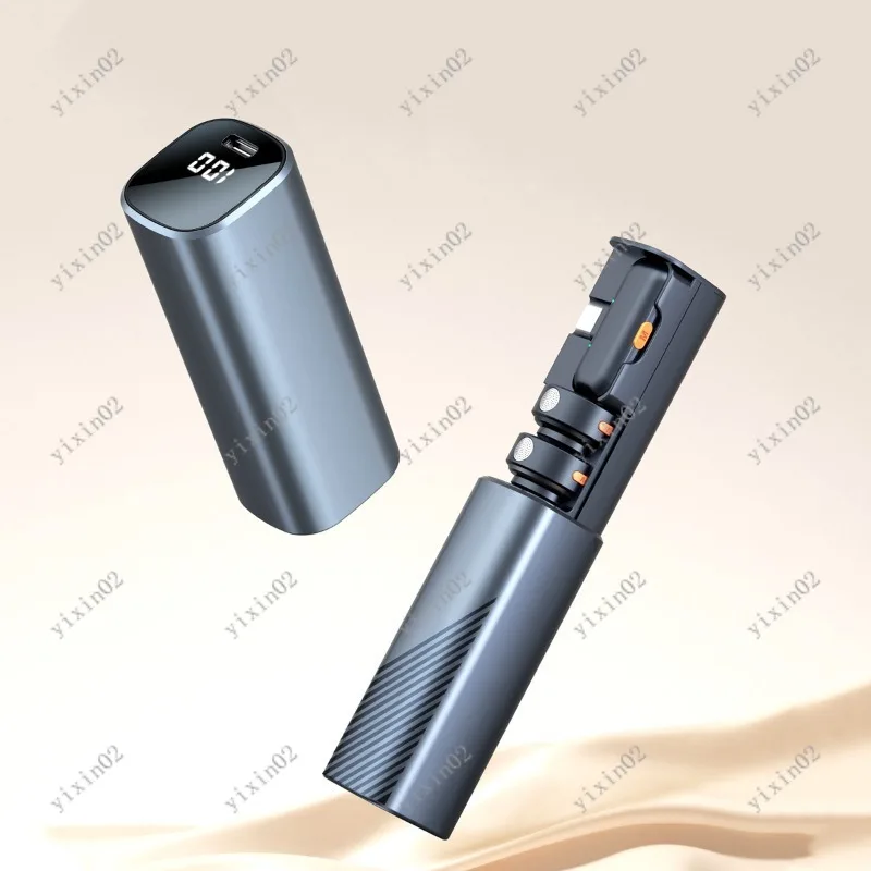 Magnetic Wireless Lavalier Microphone for Phone Live Broadcast Interview Noise Canceling