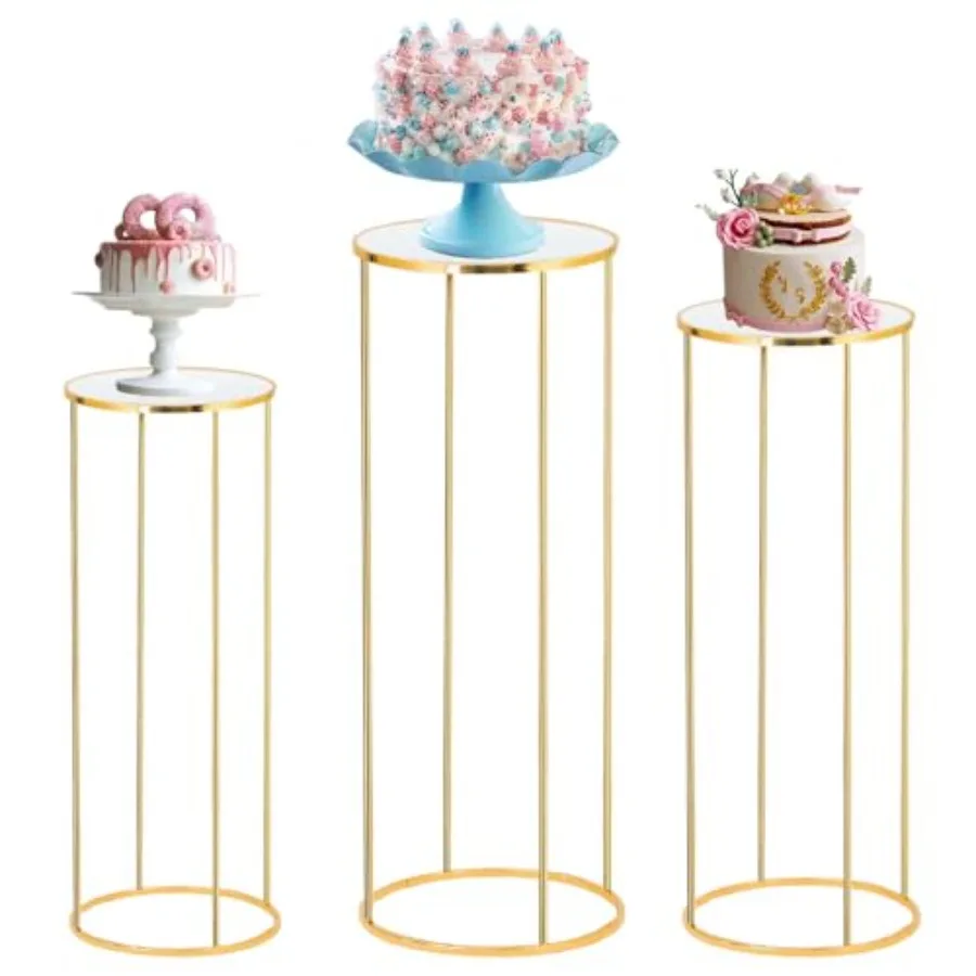 

Cylinder Stands for Party, 3PCS Cylinder Pedestal Stand, Cilindros Para Fiestas Cake Table Stand for Parties Metal Plant Stand C