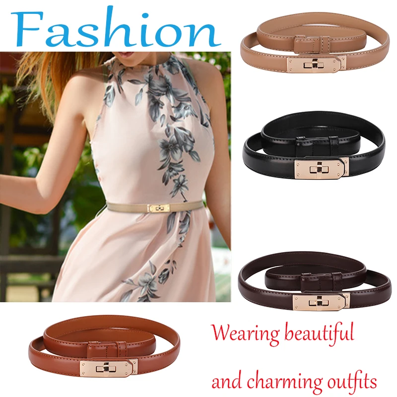 

2024 New Cowhide Belt Women's Fashion Casual Accessories Luxury Design Girdle Korean Corset Adjustable Metal Buckle ﻿belts