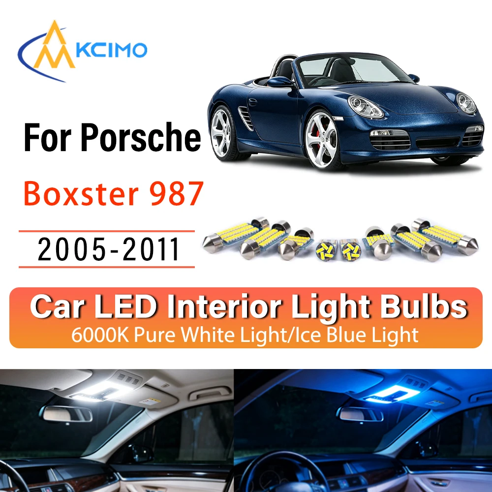 

Super Bright Easy Install LED Interior Lights For Porsche Boxster 987 2005-2011, Blue Light,White Lights Kit Long Lasting