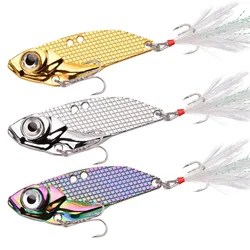 Señuelo de pesca de Metal VIB, 1 uds, 5/7/10/15/20g, cuchara de vibración, cebos duros Crankbait Wobbler Swimbait Cicada VIB Tackle, 3 colores