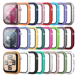 Tempered Glass+cover For Apple Watch Accessories 45mm 41mm 44mm 40mm 42mm Screen Protector Apple watch Case serie 9 4 5 6 SE 7 8