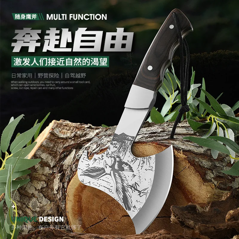 

Russian 3CR13 steel eagle axe multi-function outdoor professional wood cutting bone vehicle tool axe