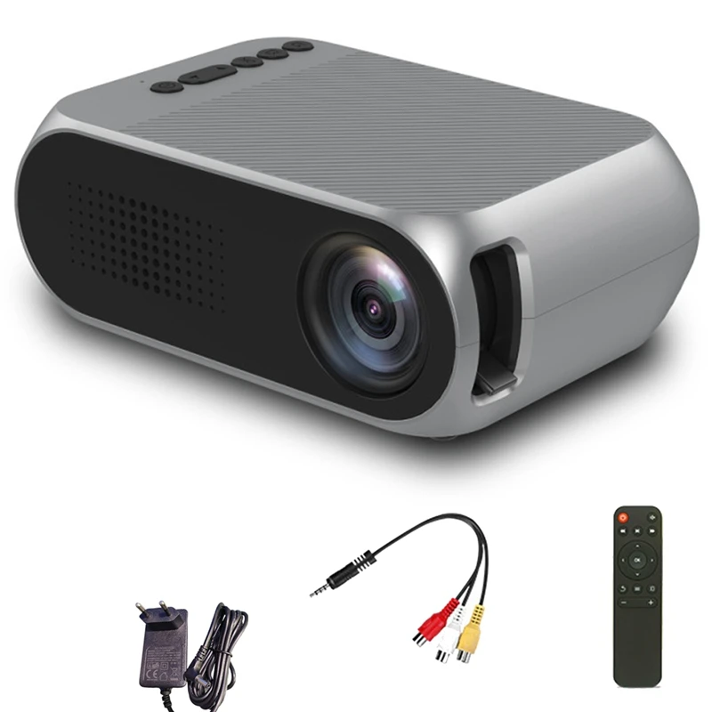 

Mini Projector Home Portable LED Small HD 1080P Small Projector Portable Home Cinema Silver Black EU-Plug Easy Install