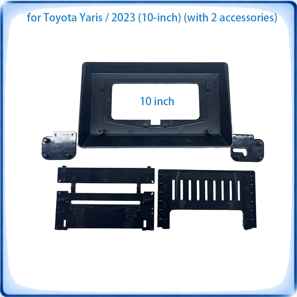 Car Radio Fascia Frame 2 pcs For Toyota Yaris 2023 10 inch Stereo Trim Kit With Canbus Decoder & Wiring Harness