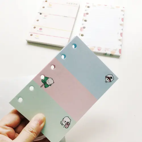 Imagen 2 del producto Cuaderno de hojas sueltas coloridas A7, carpeta en espiral de repuesto, página interior semanal mensual para hacer línea, rejilla interior, papelería de papel