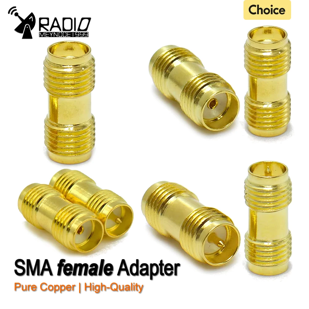 SMA to SMA Female Connector rp-sma to sma coax adapter pure copper Gold Plated for wifi Antenna Radio Ham or Handheld