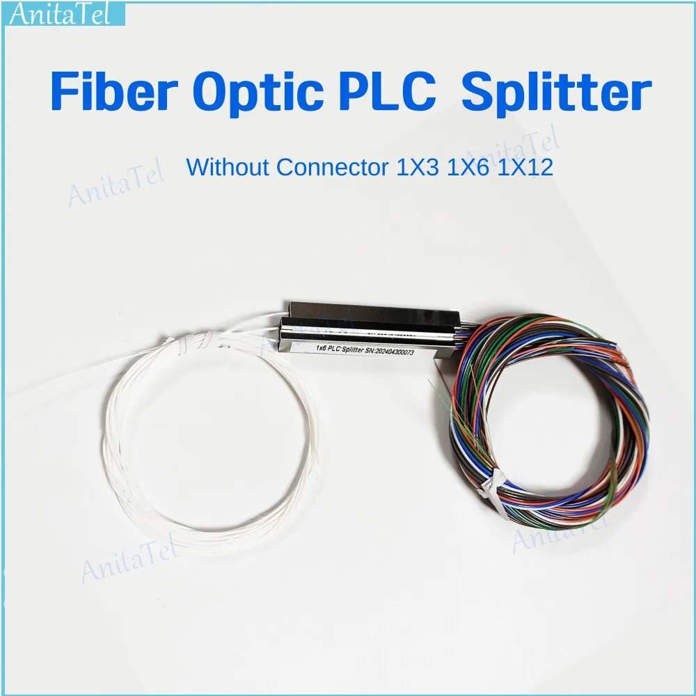 

10pcs 1x3 1x6 1x12 Fiber Optic Splitter PLC Splitter 0.9mm Mini Blockless Without Connector Cable Optical Splitter