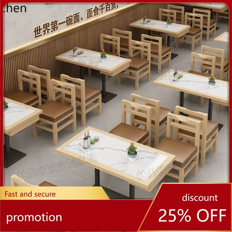 HXL Table and Chair Set for Snack Bar, Restaurant, Noodle Shop, Dining Table and Chair, Wall-Mounted Booth Combination