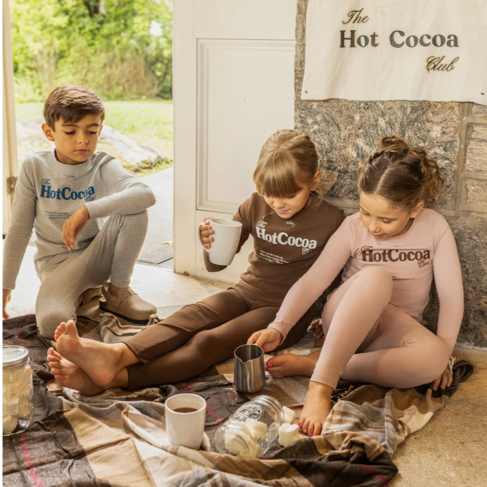 AP AW26 Cotton Cocoa Club Collction Children Girl Boy Fashion Letter Print Family Matching Clothing Kids Casual Clothes