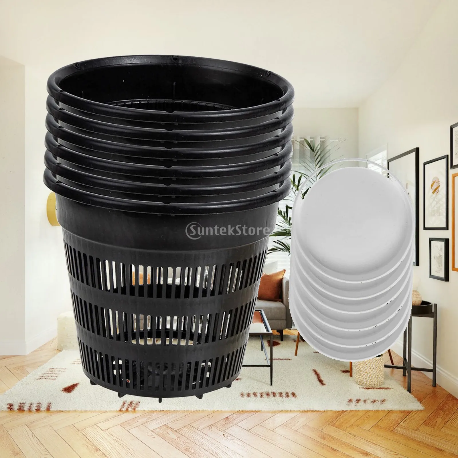 Orchid Planters with Drainage Holes Hydroponic Mesh Cups Reusable Flower Pot for Garden Home Decoration