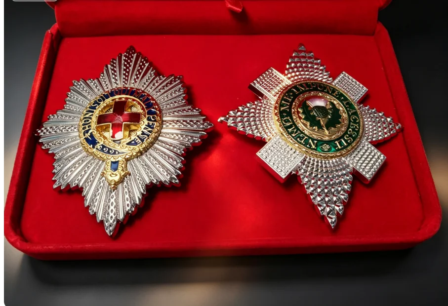 Replica British Order of the Garter Order of the Thistle Breast Star Set UK Chivalry Knight Order Badge Historical Collection