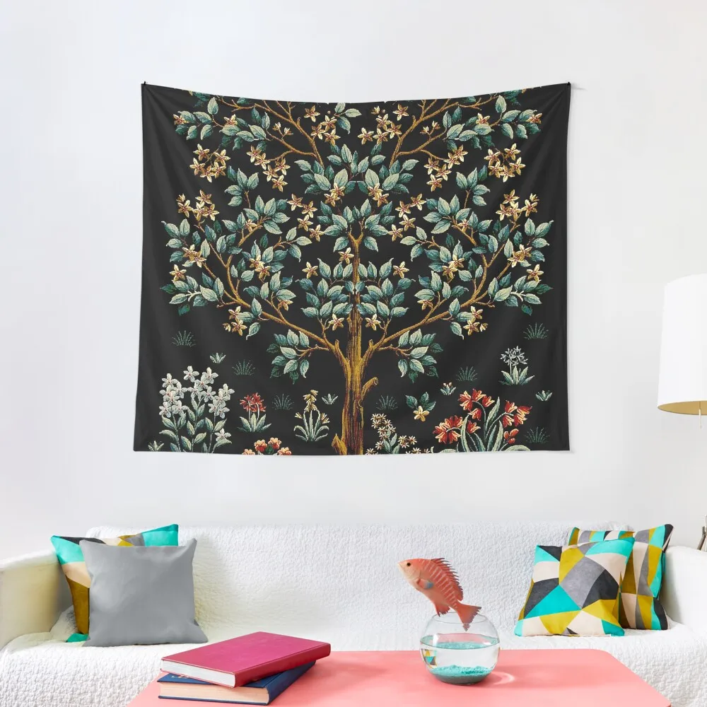 

Midnight Floral - The Tree of Life Tapestry Room Decorator Home Decorations Room Decoration Accessories Wall Deco Tapestry