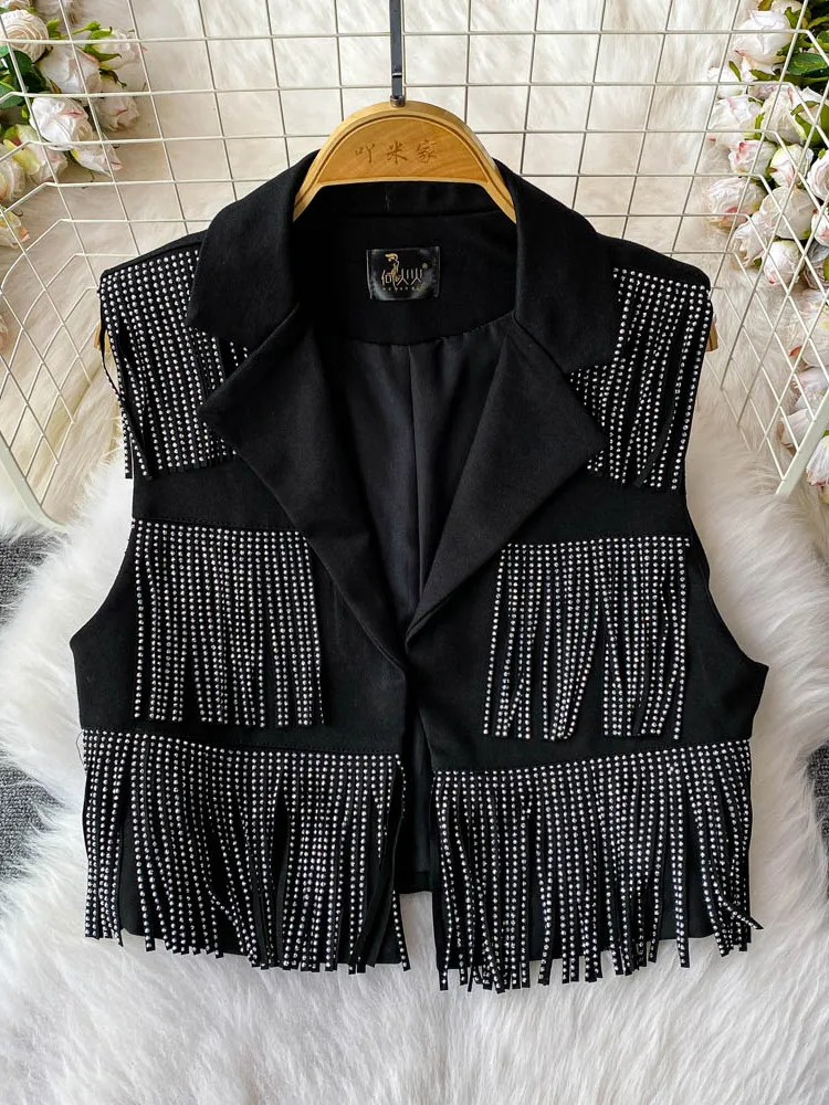 Top estivo snellente ort Svel Jaet con nappa con paillettes Top ampio da donna per l'industria pesante per i pendolari