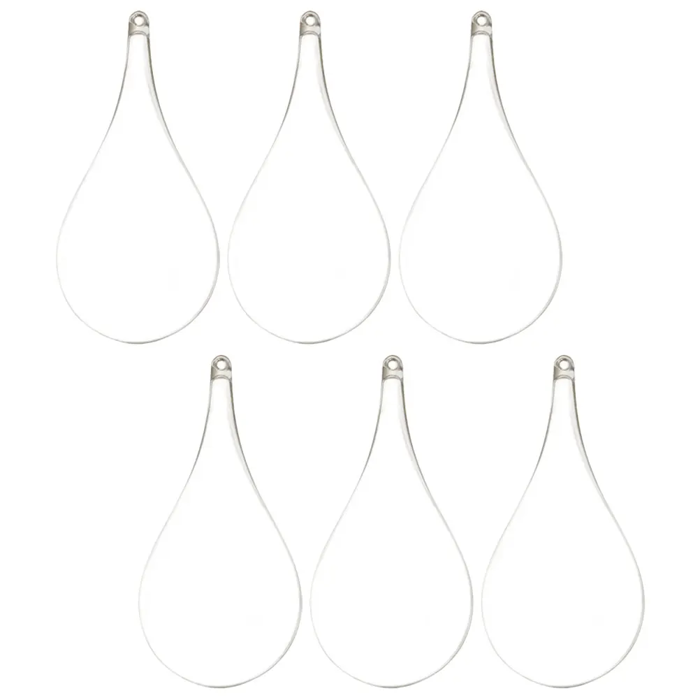 

6pcs Christmas Ball Decor Fillable Transparent Drop Shaped Ornament For Party Wedding Holiday Decoration Clear Hanging Bauble