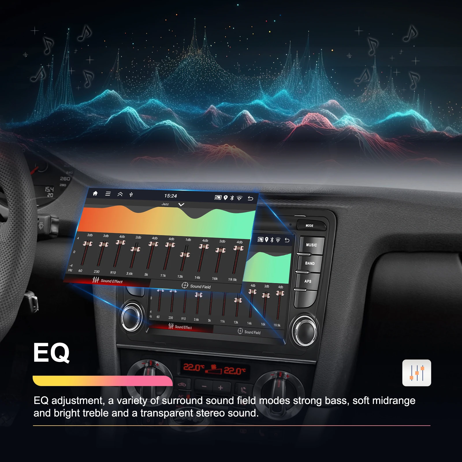 Podofo 2DIN 2+64G Autoradio für Audi A3 8P (2003-2012)/RS3 Sportback (2011-2012) Carplay Auto-Audio Android Auto GPS Mirror Link – Detail 14
