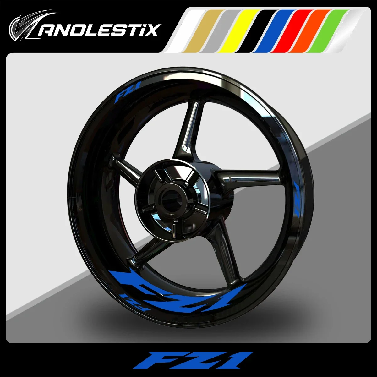 AnoleStix Reflective Motorcycle Wheel Sticker Hub Decal Rim Stripe Tape For YAMAHA FZ1 2019 2020 2021 2022 2023