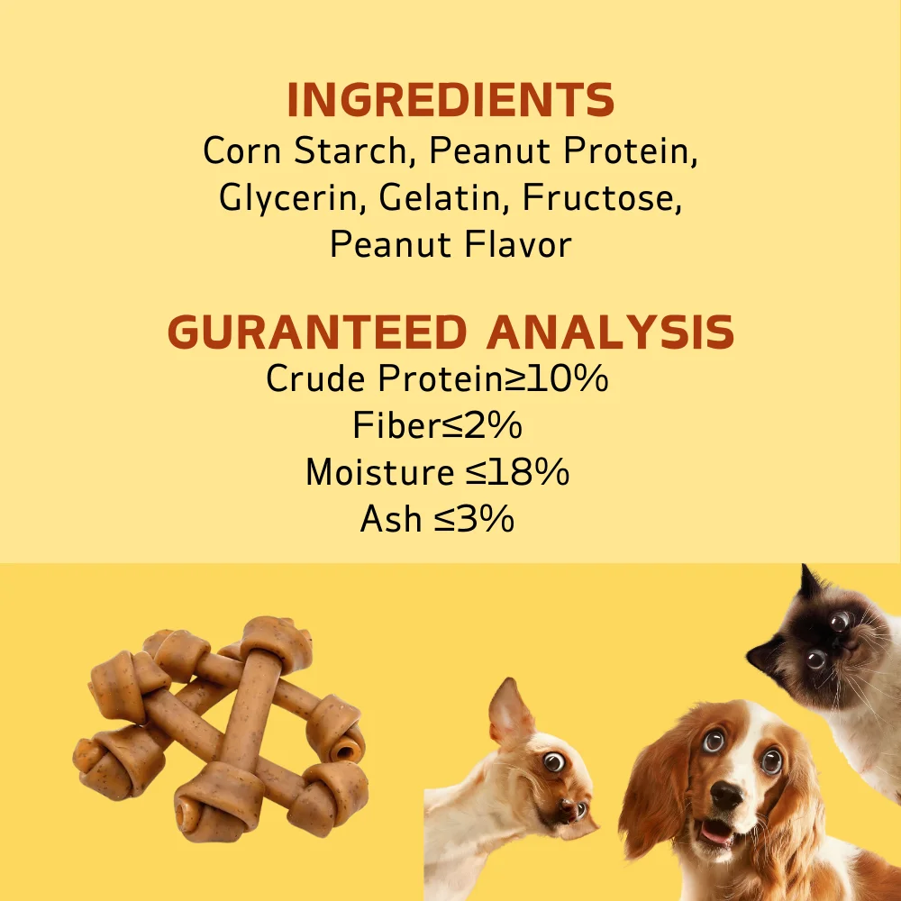 7.05oz/14.11oz(200g/400g) 6.5'' Peanut Butter Bone, All Natural Ingredients, Natural Dog Treats, Healthy, Easily Digestible