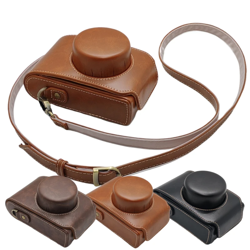 X100VI PU Leather Case Camera Bag For Fujifilm Fuji X100S X100T X100F X100V X100VI Protective Full Body Cover with Strap