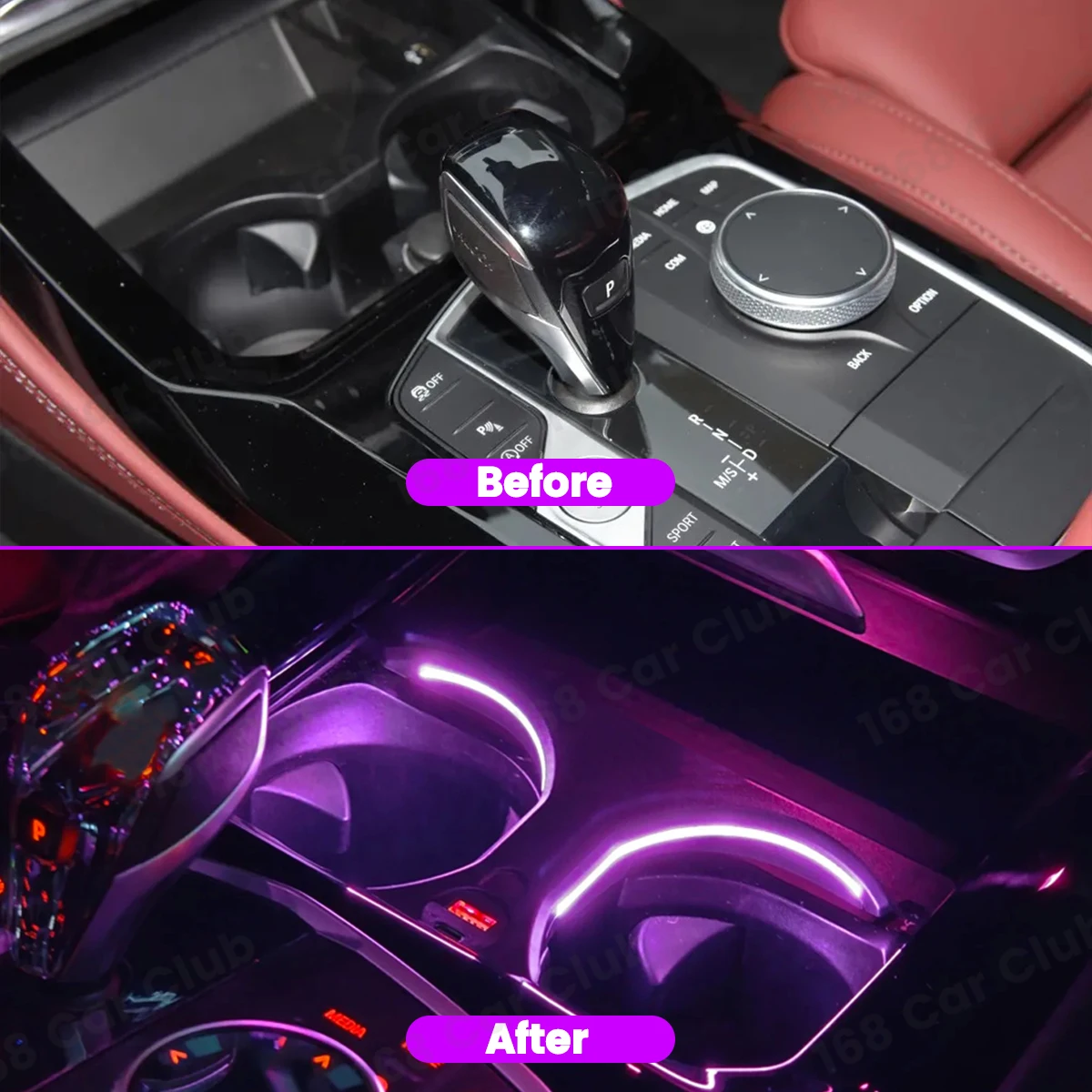 11 Colour Ambient Light For BMW X3 X4 iX3 G01 G02 X3M X4M Car Cup Holder Lights Decoration Refit Accessory Water Cup Lamp Indoor