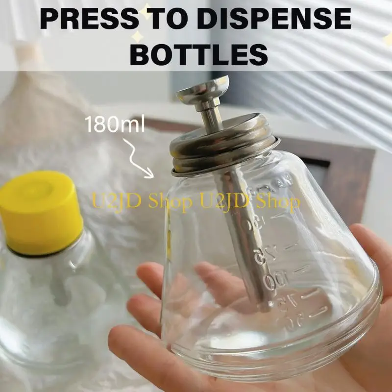 U2JD 6oz/180ml Bomba transparente Dispensador garrafa Removedor polimento unhas vidro Push Push Down Dispensador