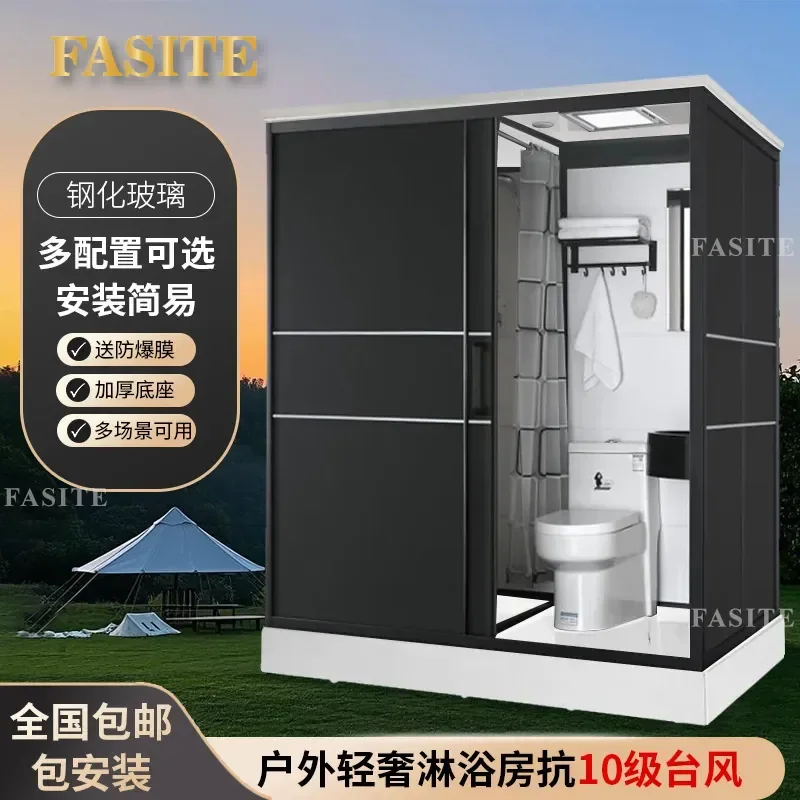 for Outdoor Integral Shower Room Integrated Toilet Household Rural Bathroom All in One Sanitary Ware Unit