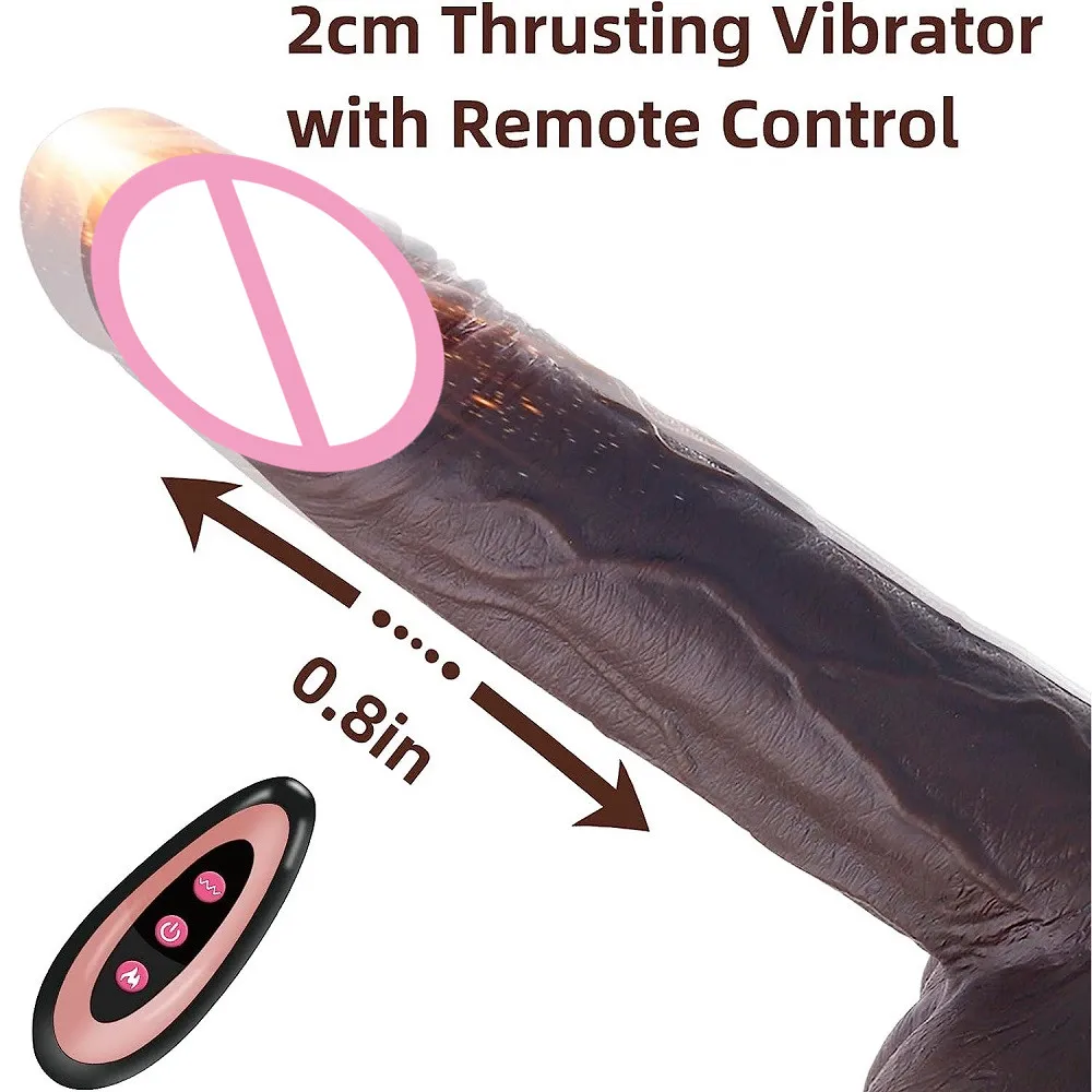 Realistic Vibrating Thrusting Dildo Vibrator Rotation Heating Dildo with Strong Suction Cup Adult Sex Toy for Women