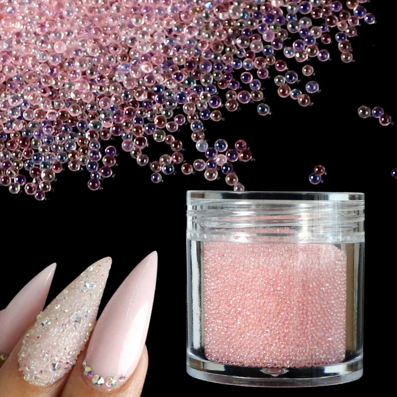 10ML/Bottle 0.6-0.8mm Small Glass Crystal Beads Pixie colorful Sugar Nail Art Handmade DIY Charms Accessories Decorations