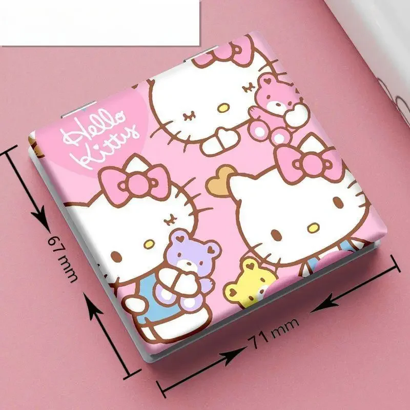 Miniso Hellokitty Mini Spiegel Anime Classic Cartoon Grote Kittycat Print 67*71Mm Maat Meisjes Vrouwen Make-Up Gemakkelijk Buiten Gereedschap