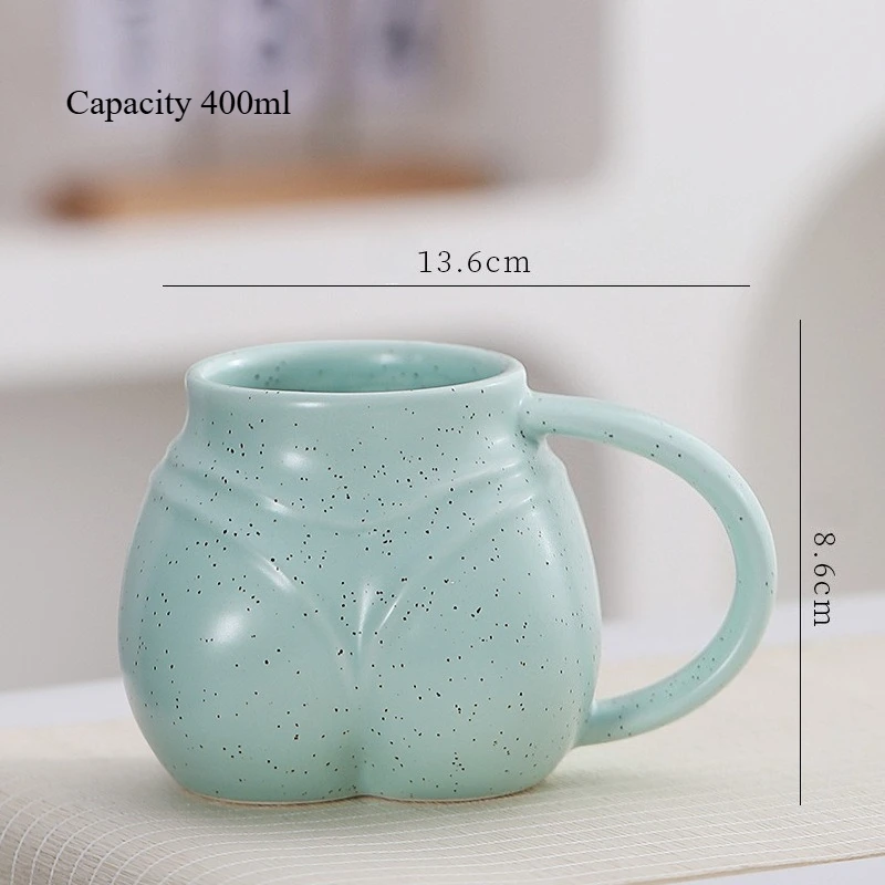 Funny Booty Shaped Ceramic Coffee Mug, Novelty Bikini Design Tea Cup, 400ML Creative Female Body Mug for Gift