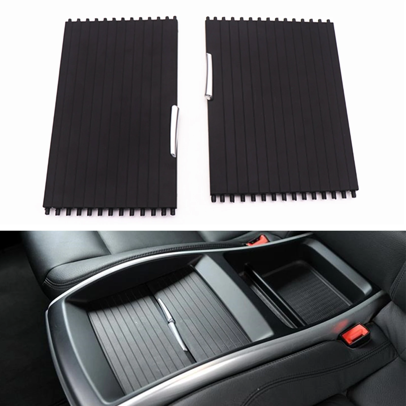 

Rear Water Cup Holder Roller Blind Cover For BMW X5 X6 E70 E71 E72 2007-2014 Storage Box Drink Panel Shade Zipper Sliding Mat