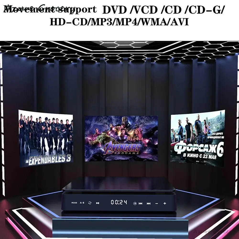 DVD Player For TV CD VCD 1080P HD Video Players Support HDMI AV Connect With USB Input Headphone 3.5mm Output LED Touch Screen