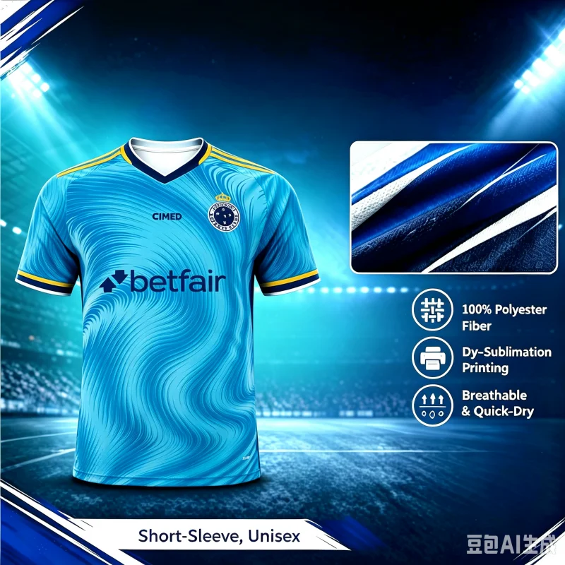 26-27 Neues Cruzeiro Niche Fan Maßgeschneidertes Lässiges Sport-T-Shirt mit Schnelltrocknung und Atmungsaktivem 3D-Druck für Familien- und Kinderbekleidung – Detail 2