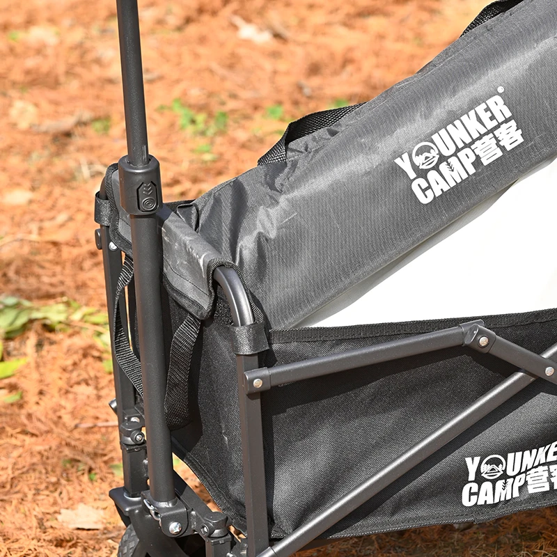 عربة شاطئ صغيرة قابلة للطي قابلة للطي عربة شاطئ شديدة التحمل ذات سعة كبيرة عربة قابلة للطي عربة خارجية عربة تخييم محمولة #4