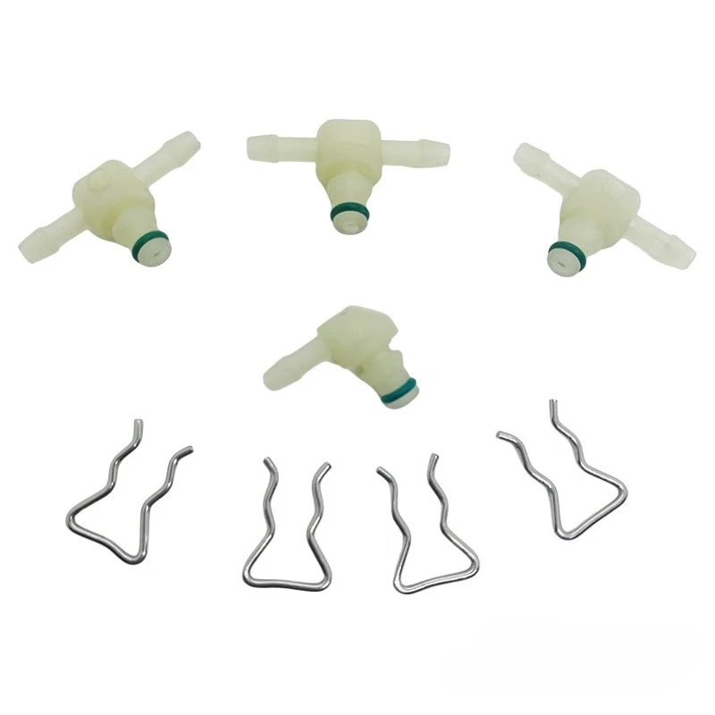 8PCS Oil Return Connector Including Three-way and Two-way Clamps for Bosch Four-cylinder Fuel Injectors