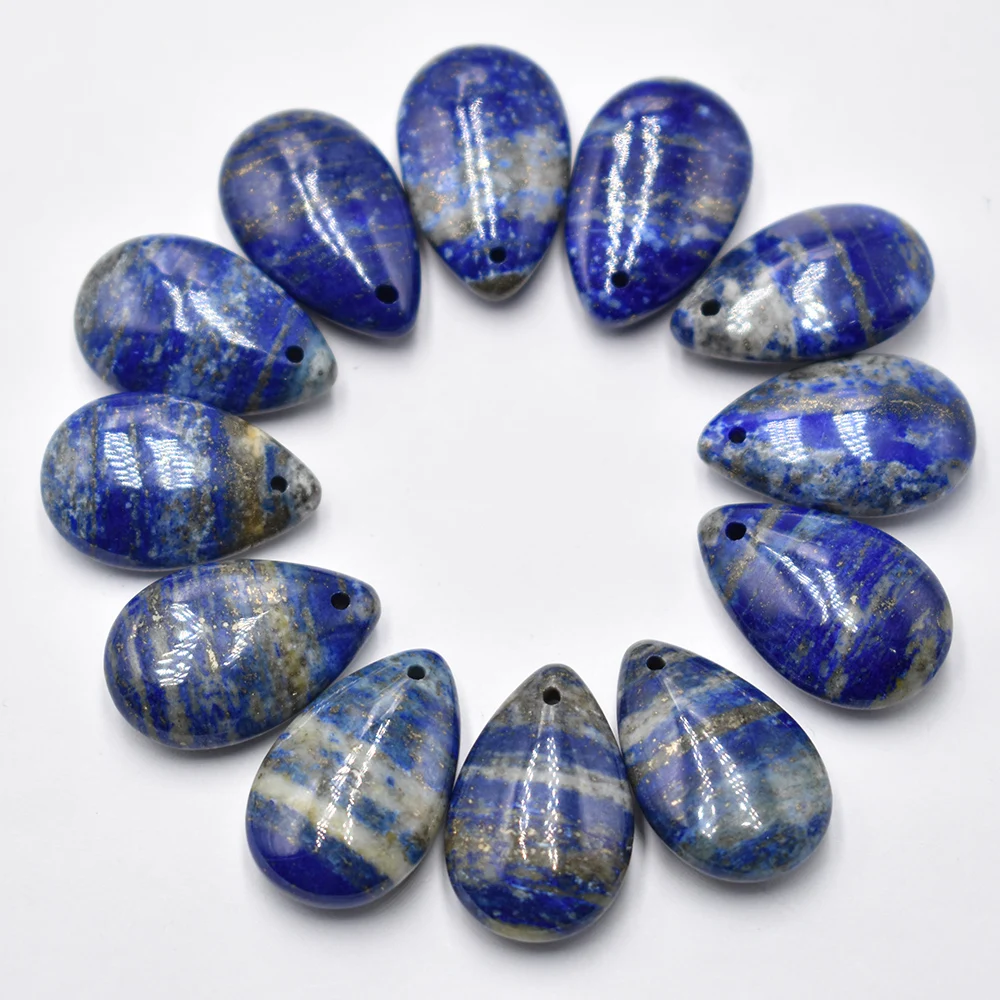 Модное качество, натуральный камень, лазурит, 17x26 мм, подвески в виде капли воды, подвески для изготовления ювелирных изделий, 12 шт./лот, бесплатная доставка