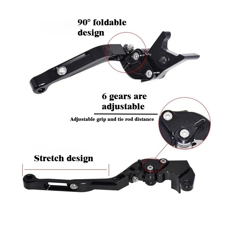 For Kawasaki Ninja/Z 400/300/250/125 Clutch Lever Brake Lever Set Foldable Adjustable Handle Levers Motorcycle Accessories Parts view 3