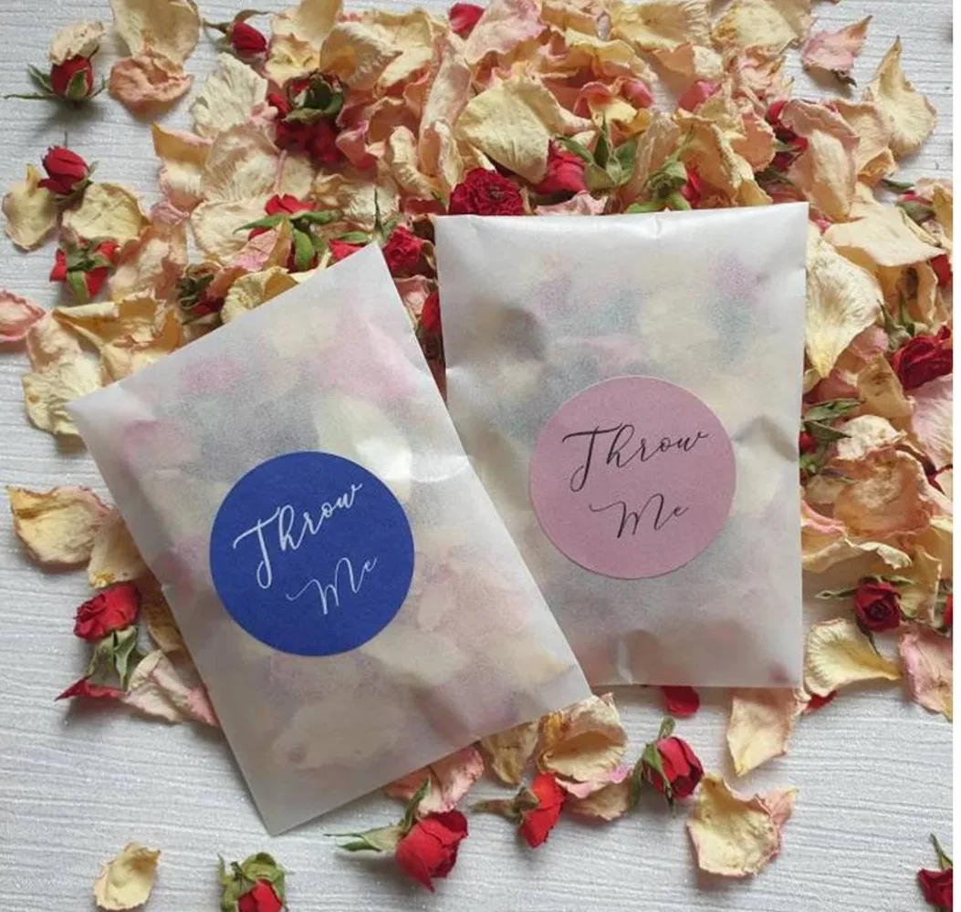 Biodegradable Confetti.25 Pre filled packets. Naturally dried flower petals. Wedding confetti. Rose petal confetti.