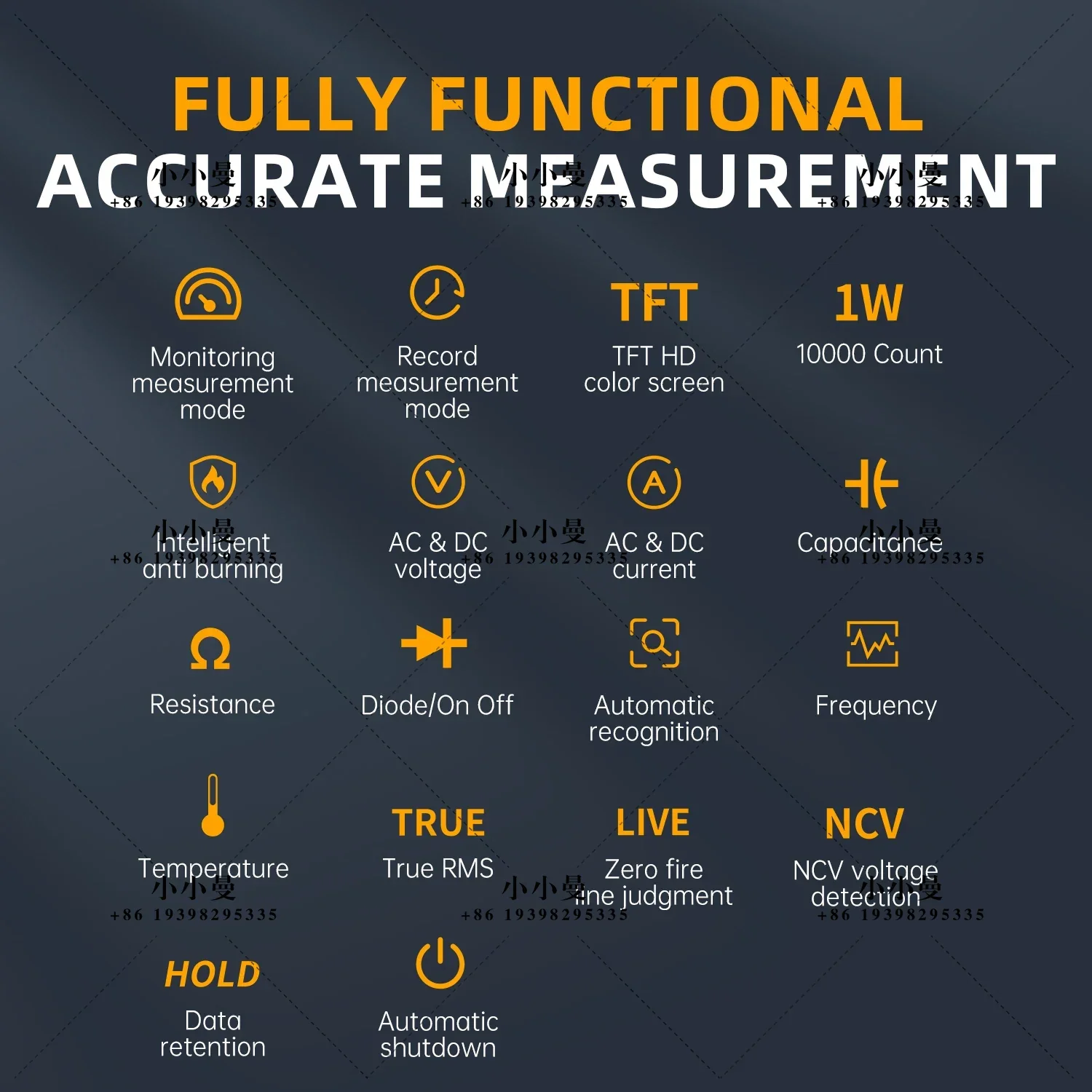 FNIRSI DMT-99 Digital Multimeter 9999Counts Auto Range 1000V 10A AC DC Voltage Resistance Capacitance Diode NCV Hz Live Wire