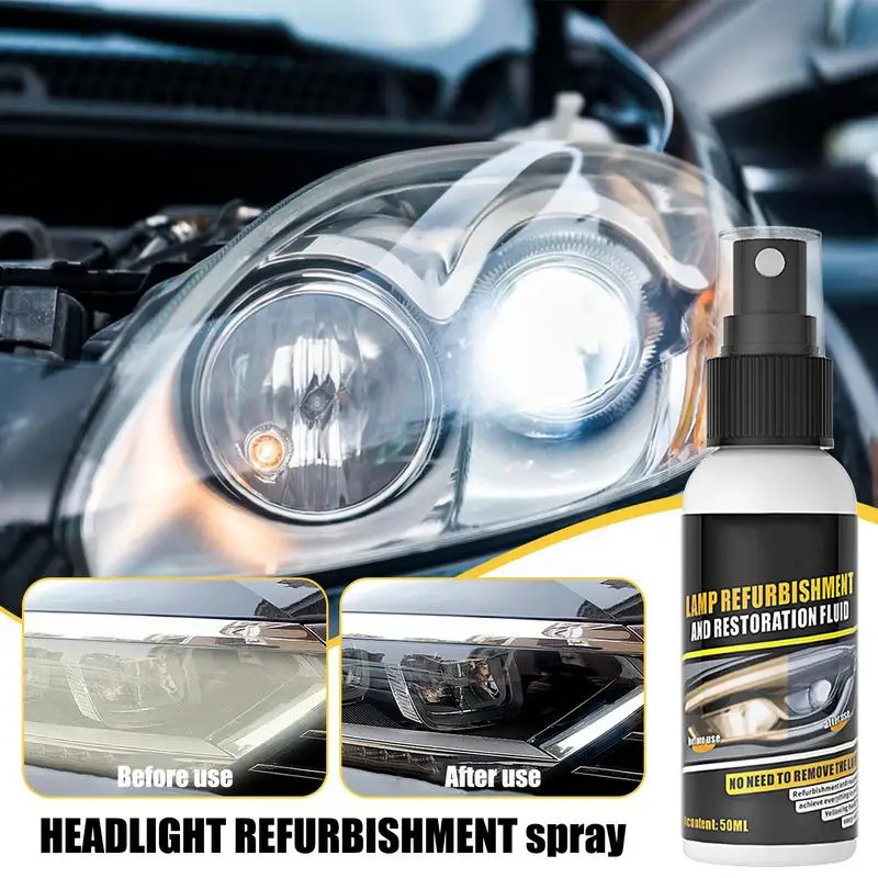 50ml Long-Lasting Headlight Restorer Lamp Renovation Agent Polishing Kit Repair Yellowed Oxidized Cracked Blurried Scratched