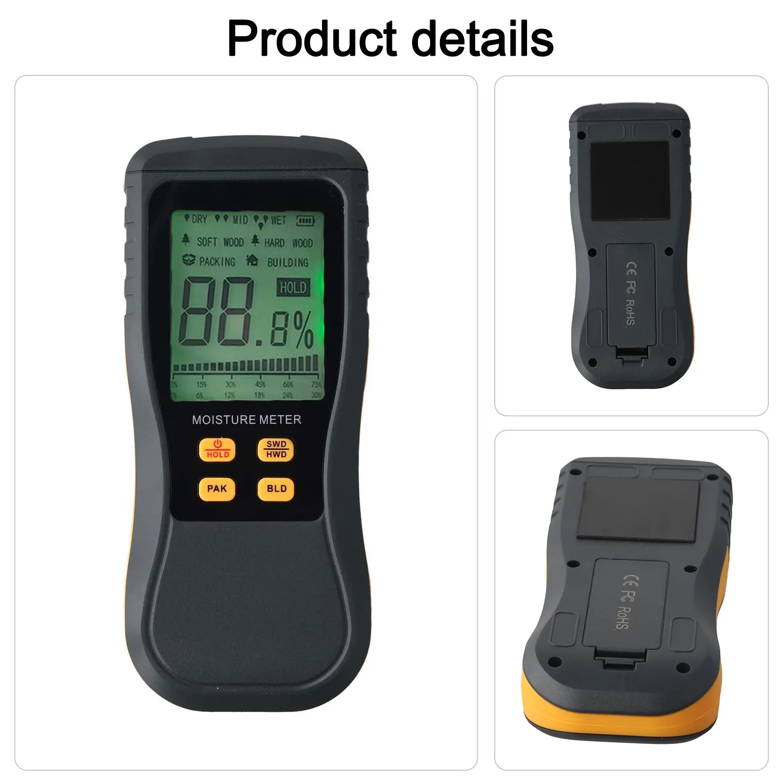 

Widespread Application Pinless Moisture Detector Perfectly Suited for Home Use or Professional Assessments of Structures