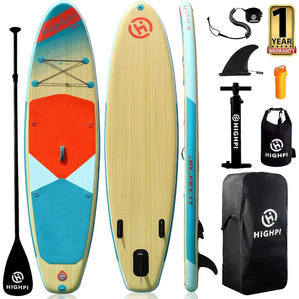 

e Stand Up Paddle Board 11'x33''x6''W Premium SUP Accessories, Backpack, Wide Stance, Surf Control, Non-Slip Deck,