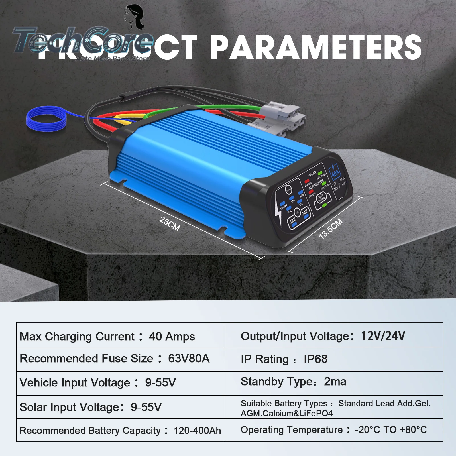 40A DC-DC-stekkerlader, geschi - Lithium Battery 12V recensie en prijs