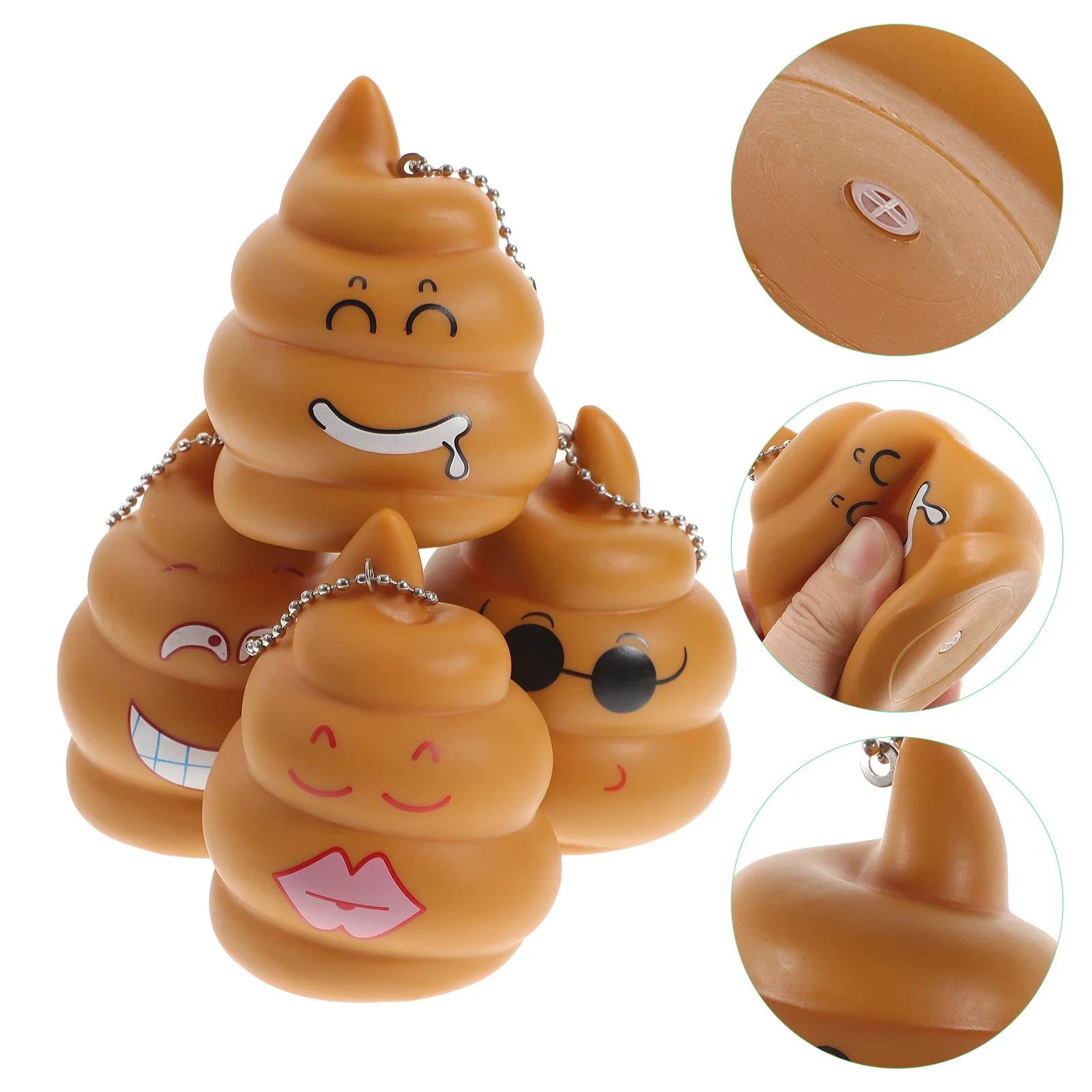 

4Pcs Poop Shaped Keychain Creative Hanging Ornaments Funny Prank Gift Bag Backpack Key Ring Pendant Poop Keychain Pendant