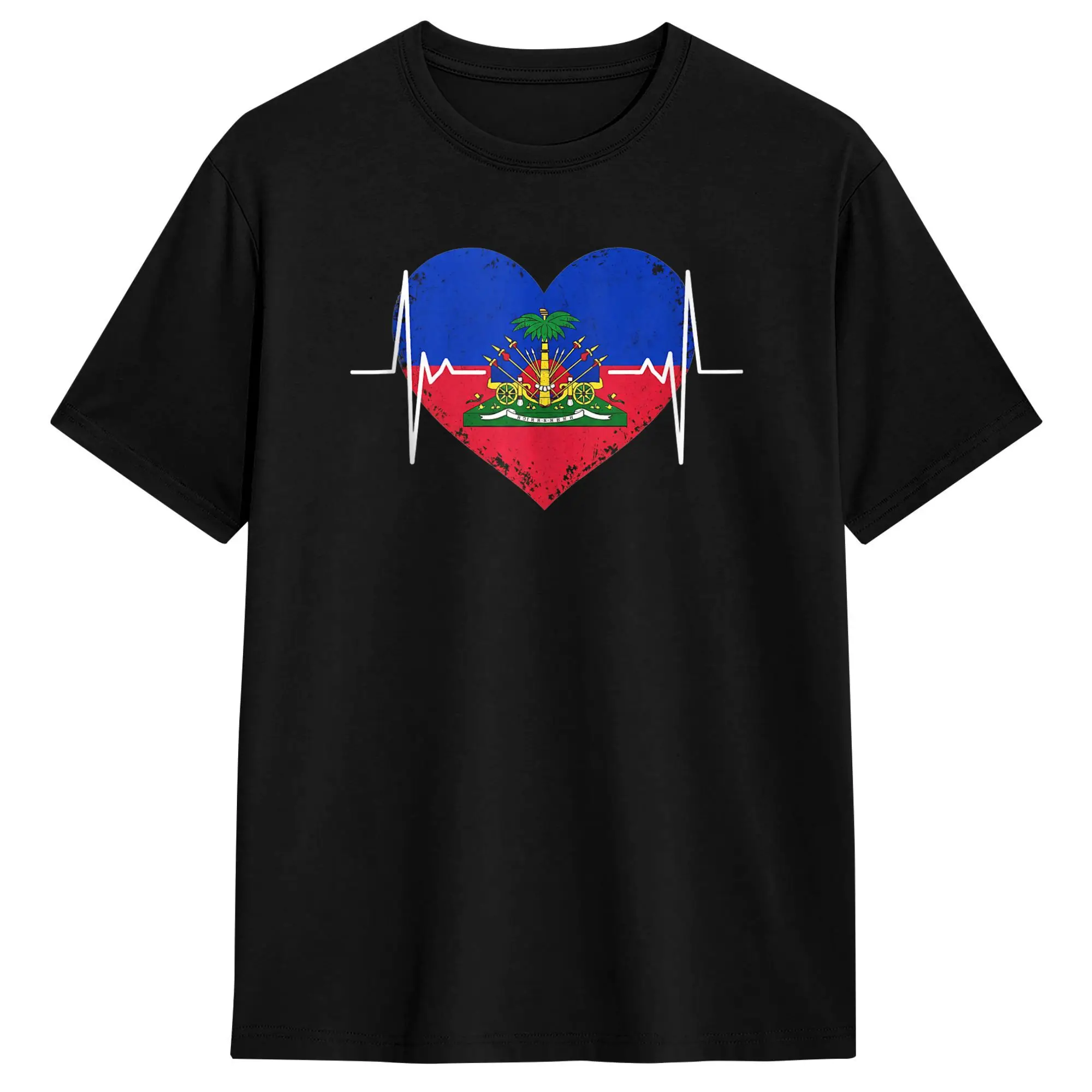 Oversized T Shirt Haitian Heritage Flag Day Month Love Haiti Pride Cotton T-Shirts Trendy Cool Tshirt Man Summer Classic Clothes