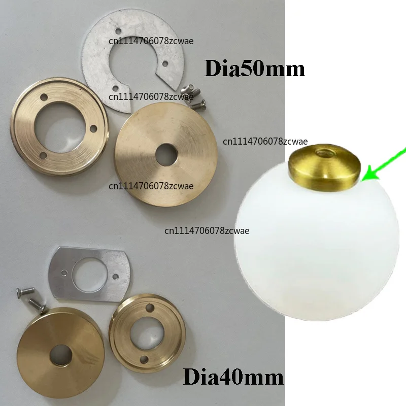 Brass/Copper  Dia40/50mm Cap Arc Cover For Holding Glass Globe Lampshade Flying Saucer, DIYChandelier Lamp Lighting Accessories