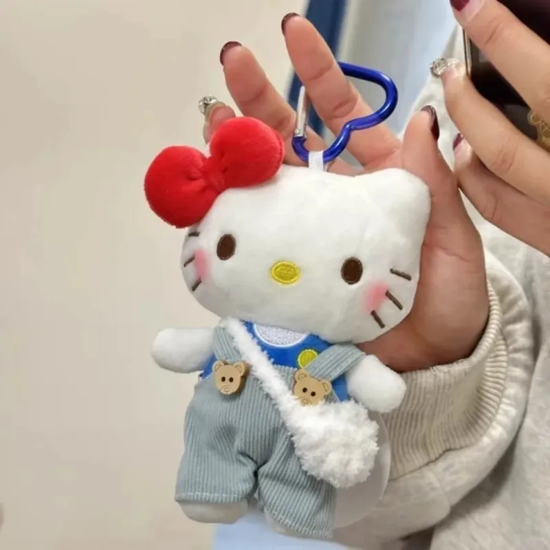 

MINISO Overalls Plush Bag Pendant New Doll Cute Cartoon Plush Doll Keychain Backpack Pendant Bag Parts Accessories Small Gifts