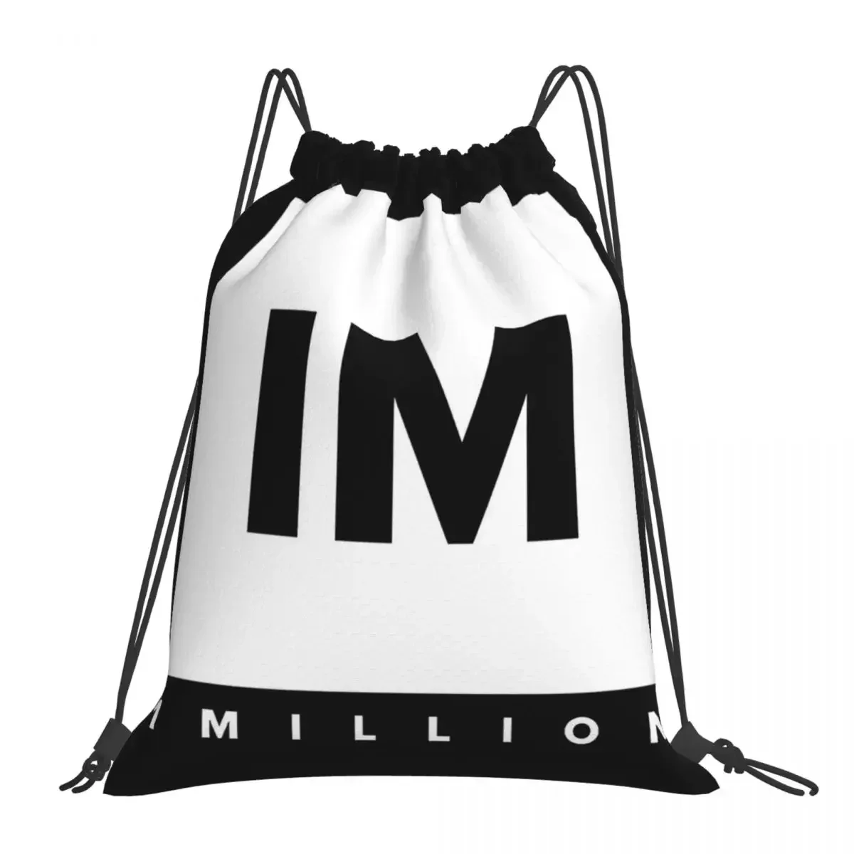 1 MILLION Dance Studio Logo Backpacks Drawstring Bags Drawstring Bundle Pocket Shoes Bag BookBag For Man Woman Students